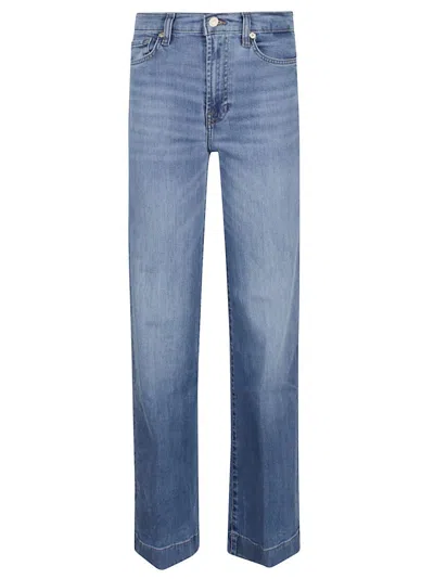 7 FOR ALL MANKIND HIGH-WAISTED WIDE-FLARED JEANS WITH SUBTLE WHISKERING