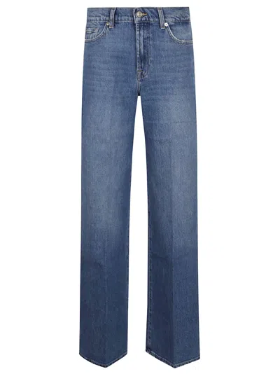 7 For All Mankind High-waisted Wide Leg Denim Jeans In Blue