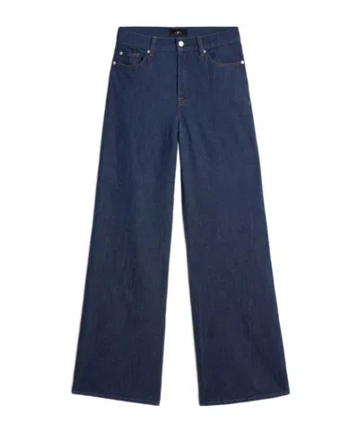 7 For All Mankind High-waisted Wide-leg Jeans In Blue