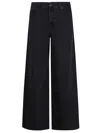 7 For All Mankind High-waisted Wide Leg Trousers With Bold Cuffs In Black