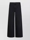 7 For All Mankind High-waisted Wide Leg Trousers With Bold Cuffs In Black