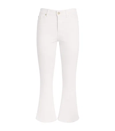 7 For All Mankind High-rise Bootcut Crop Jeans In White