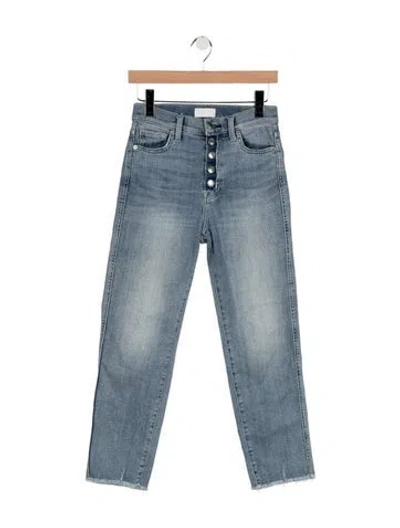 Pre-owned 7 For All Mankind High-rise Straight Leg Jeans In Blue