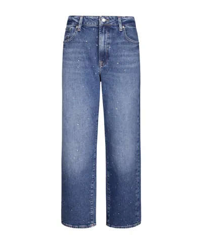 7 For All Mankind High-waist Embellished Jeans In Blue