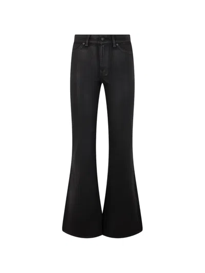 7 For All Mankind High-waisted Logo-patch Flared Jeans In Black