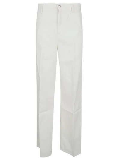 7 For All Mankind High-waisted Wide Cotton Trousers For Women In White