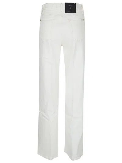 7 For All Mankind High-waisted Wide Leg Jeans In White