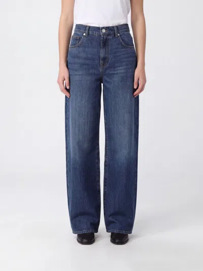 7 For All Mankind High-waisted Wide-leg Cotton Denim Jeans In Blue