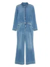 7 For All Mankind Hilo Denim Jumpsuit In Blue