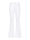 7 For All Mankind Dojo Tailorless White Flare Jean In White