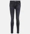 7 For All Mankind Hw Skinny High-rise Slim Jeans In Grey