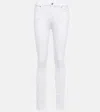 7 For All Mankind Hw Skinny Mid-rise Slim Jeans In Optic White