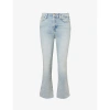 7 FOR ALL MANKIND 7 FOR ALL MANKIND WOMEN'S LIGHT BLUE HW SLIM-FIT KICK-FLARE LOW-RISE STRETCH-COTTON JEANS