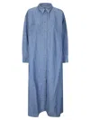 7 For All Mankind Icy Maxi Shirt Dress In Blue
