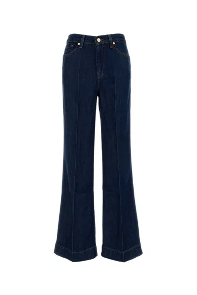 7 For All Mankind 'tess' Jeans With Back Patch Pockets In Blue