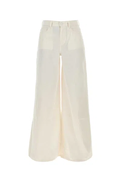 7 FOR ALL MANKIND IVORY DENIM WILLOW WILDE JEANS