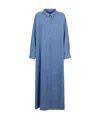 7 For All Mankind Long Denim Shirt Dress In Blue