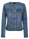 7 For All Mankind Vicky Stretch Blue Denim Jacket In Blue