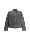 7 For All Mankind Zipper Long Sleeve Casual Jacket In Gray