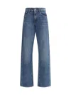 7 For All Mankind Calie Straight Jasper Jeans In Mid Blue