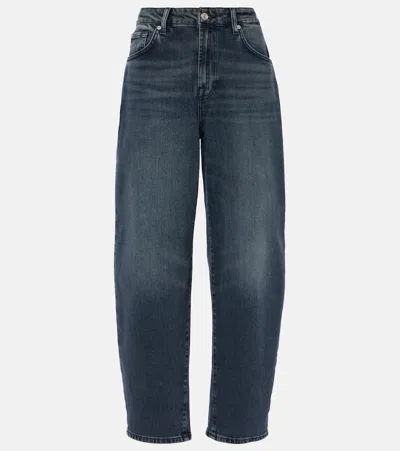 7 For All Mankind Jayne High-rise Tapered Jeans In Blue