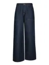 7 For All Mankind High-waisted Wide-leg Jeans With Contrast Stitching In Blue