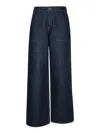 7 For All Mankind High-waisted Wide-leg Jeans With Contrast Stitching In Blue