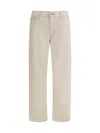 7 For All Mankind Straight Jeans With Belt Loops And Pockets In Gold
