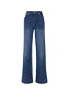 7 For All Mankind Womens Gran Canyon Modern Dojo Flared-leg High-rise Denim-blend Jeans