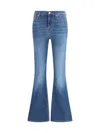 7 For All Mankind High Waist Flared Slim Leg Trousers In Blue