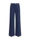 7 For All Mankind High-waisted Wide-leg Denim Jeans With Relaxed Fit In Blue