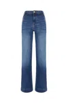 7 For All Mankind Dojo Stonewashed High-waist Jeans In Blue