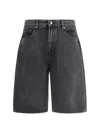 7 For All Mankind Five-pocket Belt-loops Shorts In Gray