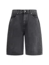 7 For All Mankind Five-pocket Belt-loops Shorts In Gray