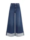7 For All Mankind Womens Radar Marie Wide-leg Stretch-denim Jeans In Blue