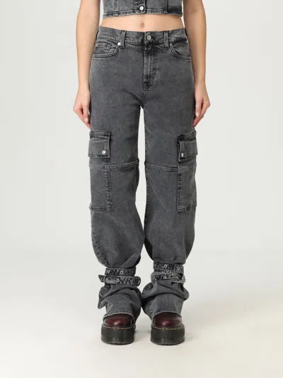 7 For All Mankind Jeans  Woman Color Black In Gray