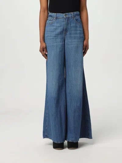 7 FOR ALL MANKIND JEANS 7 FOR ALL MANKIND WOMAN COLOR BLUE,G70192009