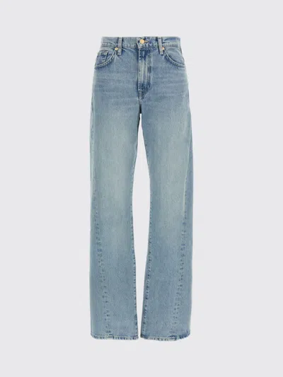 7 For All Mankind Faded Wash Five-pocket Denim Trousers In Blue