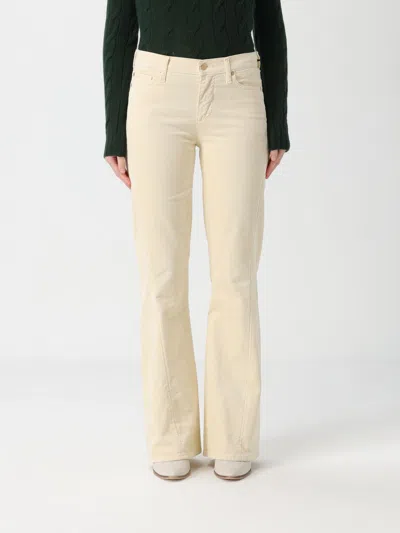 7 For All Mankind Jeans  Woman Color Yellow Cream In White