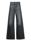 7 For All Mankind Wide-leg Black Jeans With Classic Five-pocket Design In Black