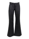 7 For All Mankind Flared Denim Trousers In Black