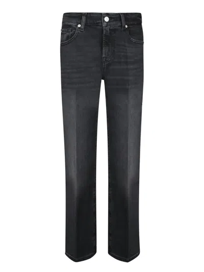 7 For All Mankind Calie Straight Ankle Bottom Clothing In Black