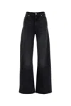 7 For All Mankind Black Stretch Denim Lotta Wide-leg Jeans In Black