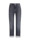 7 For All Mankind Relaxed Skinny Slim Illusion Jeans In Black