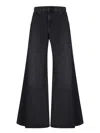 7 For All Mankind Willow Low-rise Wide-leg Jeans In Black