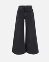 7 For All Mankind Willow Low-rise Wide-leg Jeans In Black