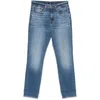 7 For All Mankind Light Wash Relaxed Skinny Jeans With Rolled Cuffs In Blue