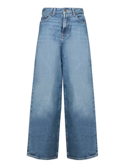 7 For All Mankind Marie Wide Leg Mid Blue Jeans