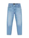7 For All Mankind Sky Blue Calie Straighnt Cropped Jeans In Blue