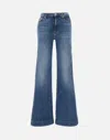 7 For All Mankind Wide-leg High-waist Jeans With Vintage Fading In Blue